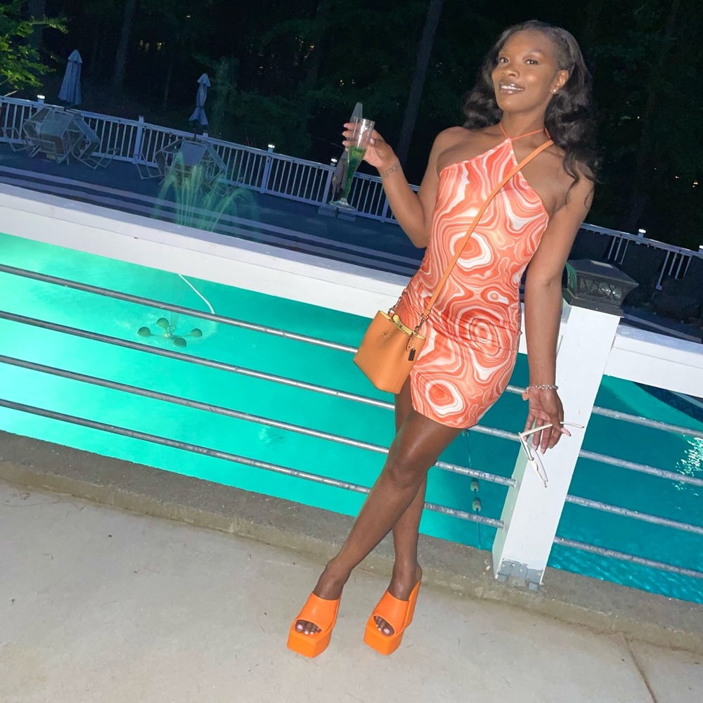 Orange & White dress